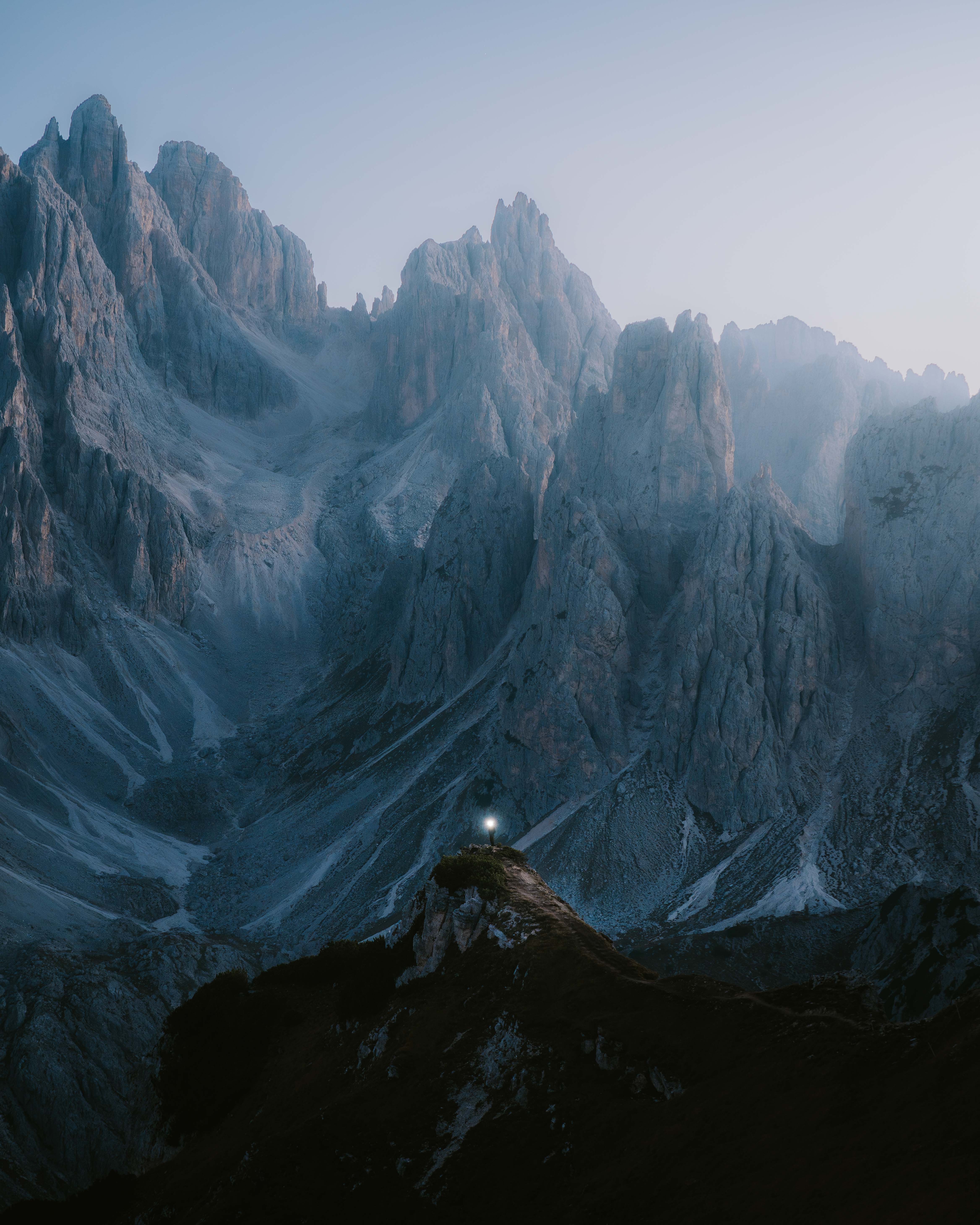 A snowy mountain range